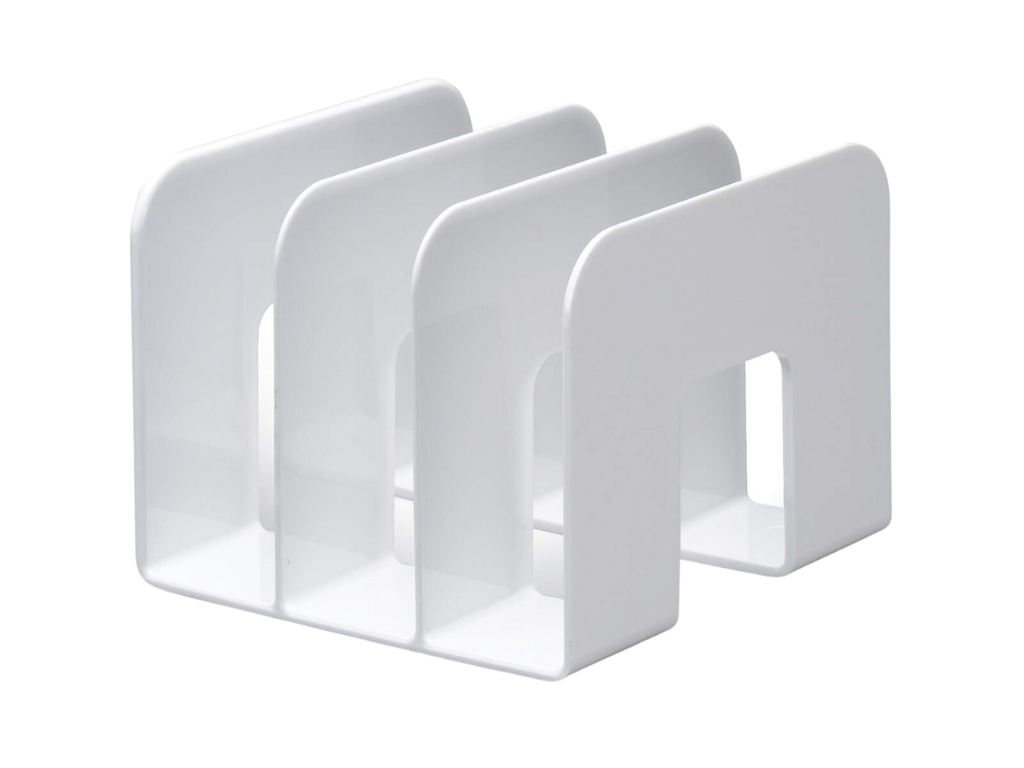 Bogstøtte TREND med 3 rum hvid