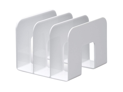 Bogstøtte TREND med 3 rum hvid