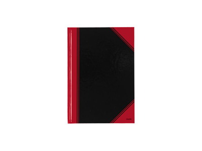 Kina notes A6 linjeret sort/rød Bantex