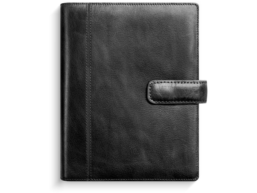 System Mini ugekalender tværformat sort skind 2026