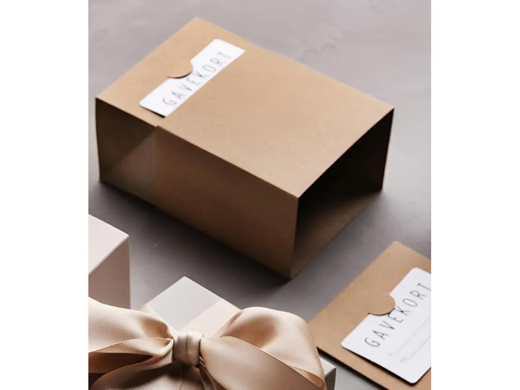 Gavekortæsker | 11x11x7cm | Natur | 100 stk