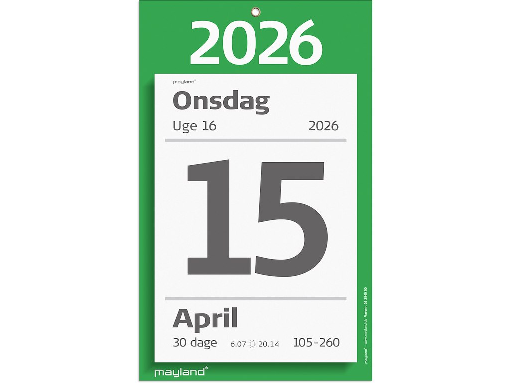 Kæmpeafrivningskalender m/bagsidetekst 2026