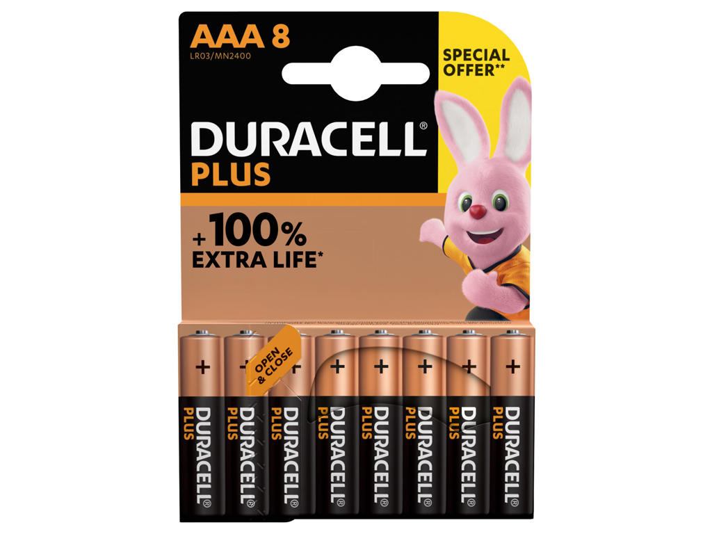 Batteri Duracell Plus Power AAA 8 stk