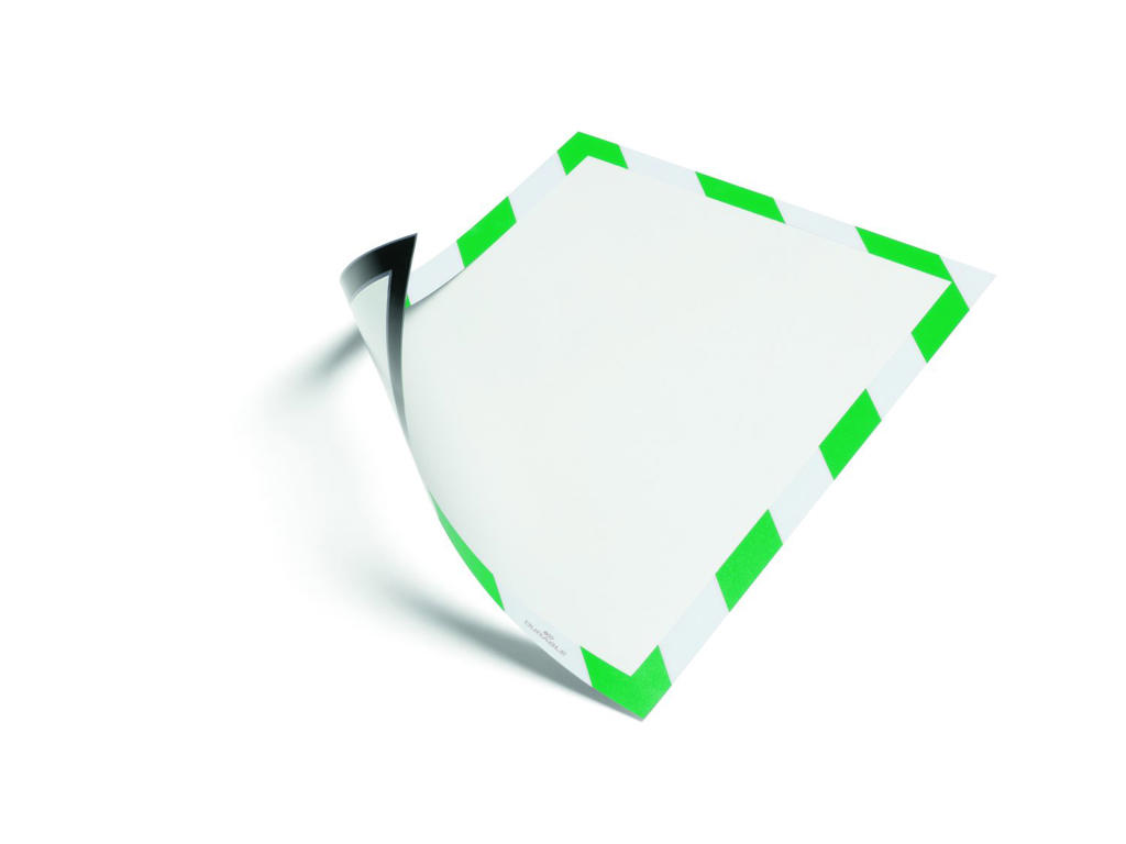 Skilt Duraframe® A4 grøn/hvid Security magnetisk 5 stk