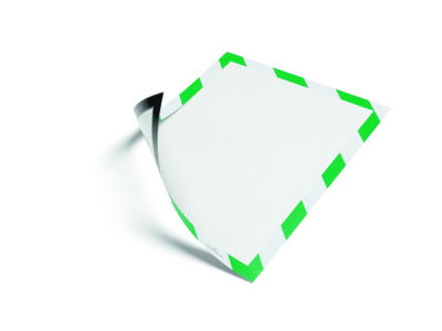 Skilt Duraframe® A4 grøn/hvid Security magnetisk 5 stk