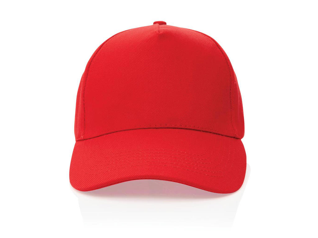 Impact 5 Panels cap, 280gr Genanvendelig Bomuld, med Aware&trade;, rød