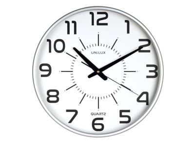 Vægur Unilux Maxi POP sølv quartz Ø37,5 cm