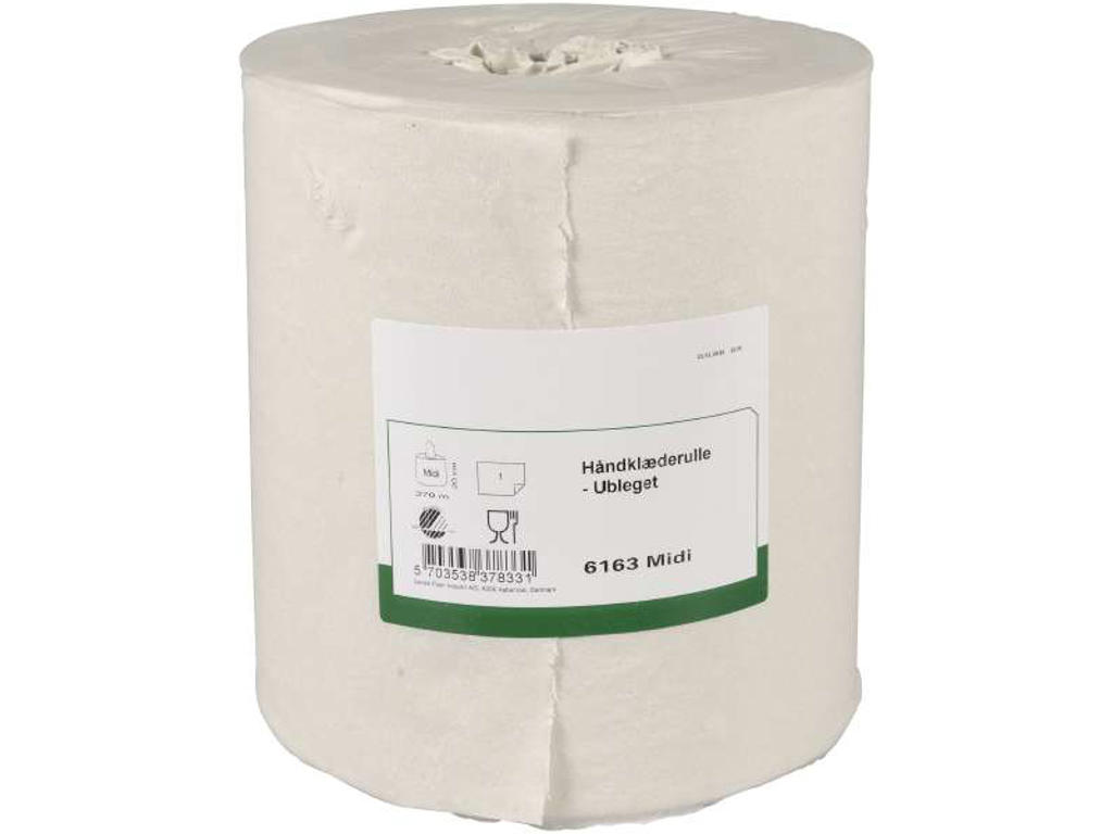 Håndklæderulle midi 20,5 cm x 300 meter neutral 1 lags