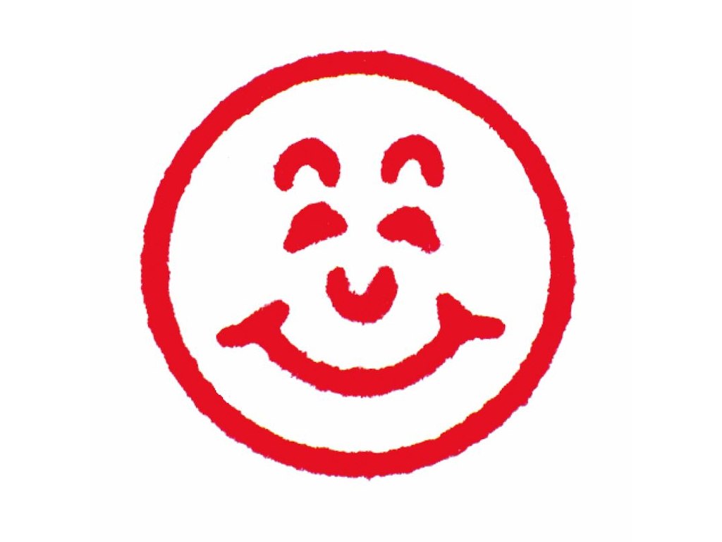 Stempel Imprint 11 med rød tekst Glad Mand