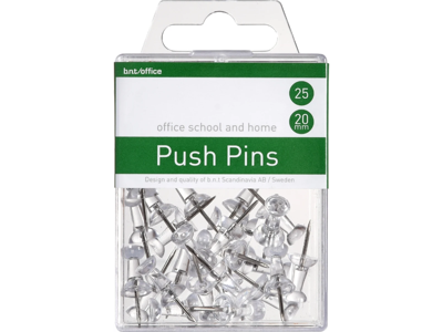 Kortnåle Push Pins klar 25 stk