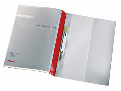 Tilbudsmappe A4 rød dobbelt forside, med lomme 