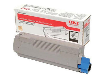 OKI toner C612 Sort , 8000 sider