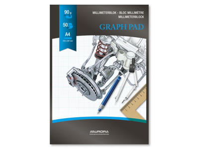 Millimeterpapir A4 blå 90gr 50 blade