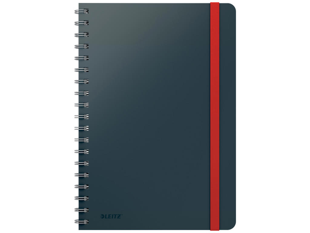 Notesblok Leitz Cosy m/spiral L linjeret grå