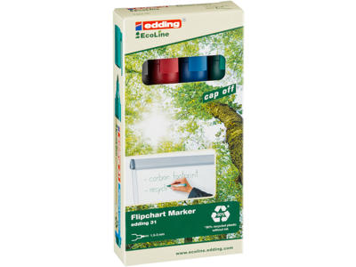 Marker Edding 31 Ecoline rund spids 4 ass flipover