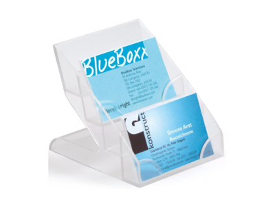 Visitkortholder med 4 rum til bord