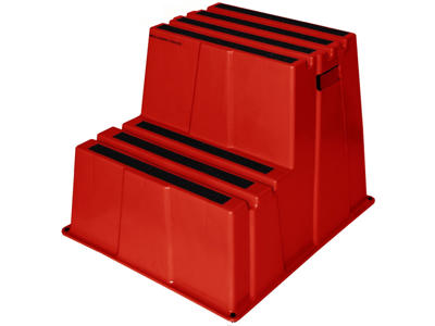 Sikkerhedstrappe | 2 trin | Twin | Rød