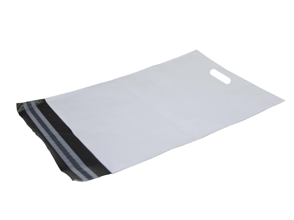 Forsendelsesposer A3 PE 340x490 mm hvid 100 stk med håndtag