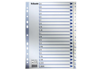 Alfabet A4 Esselte a-å hvid