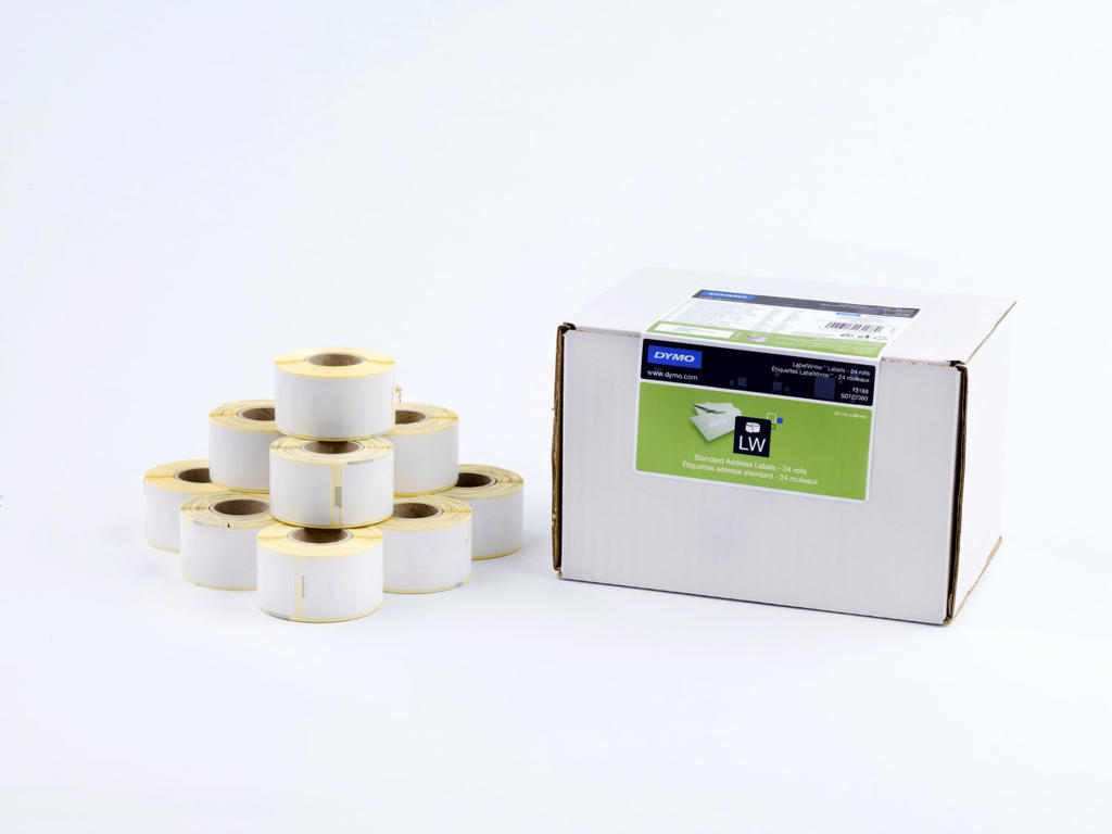 Dymo etiketter 28x89mm bulk 24 rl. á 130 stk.