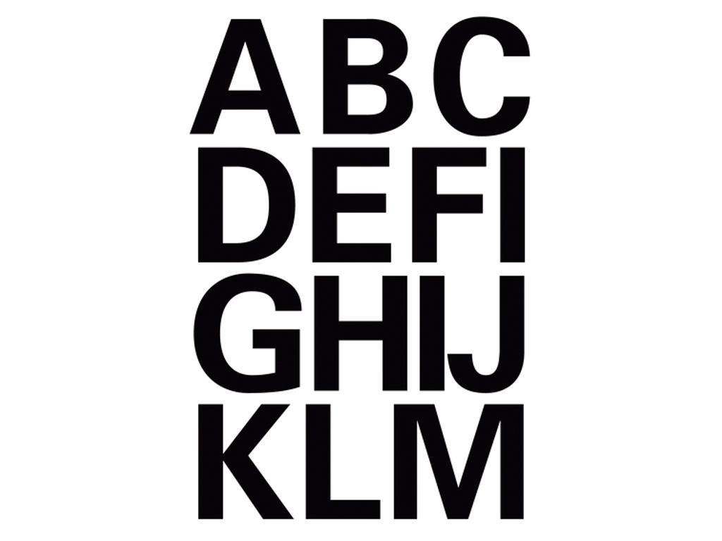 Etiketter Bogstaver A-Z 25 mm sorte