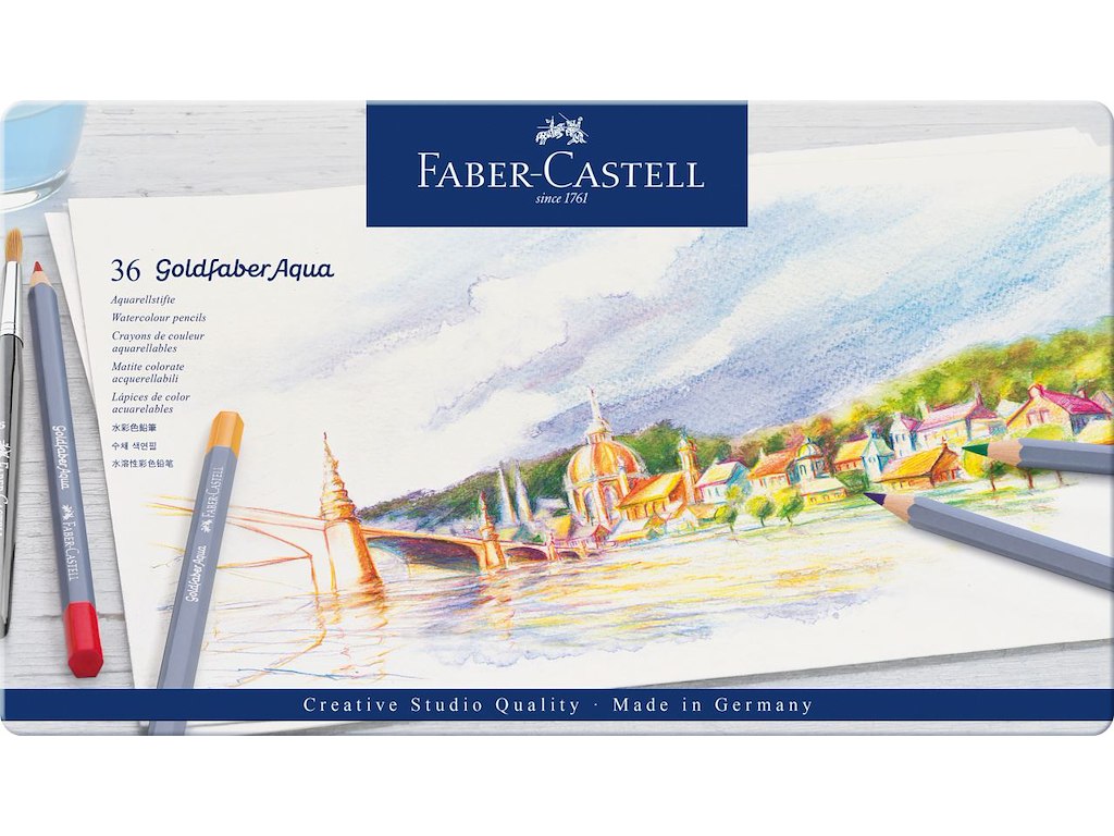 Farveblyant Faber Castell Goldfaber Akvaral 36 ass