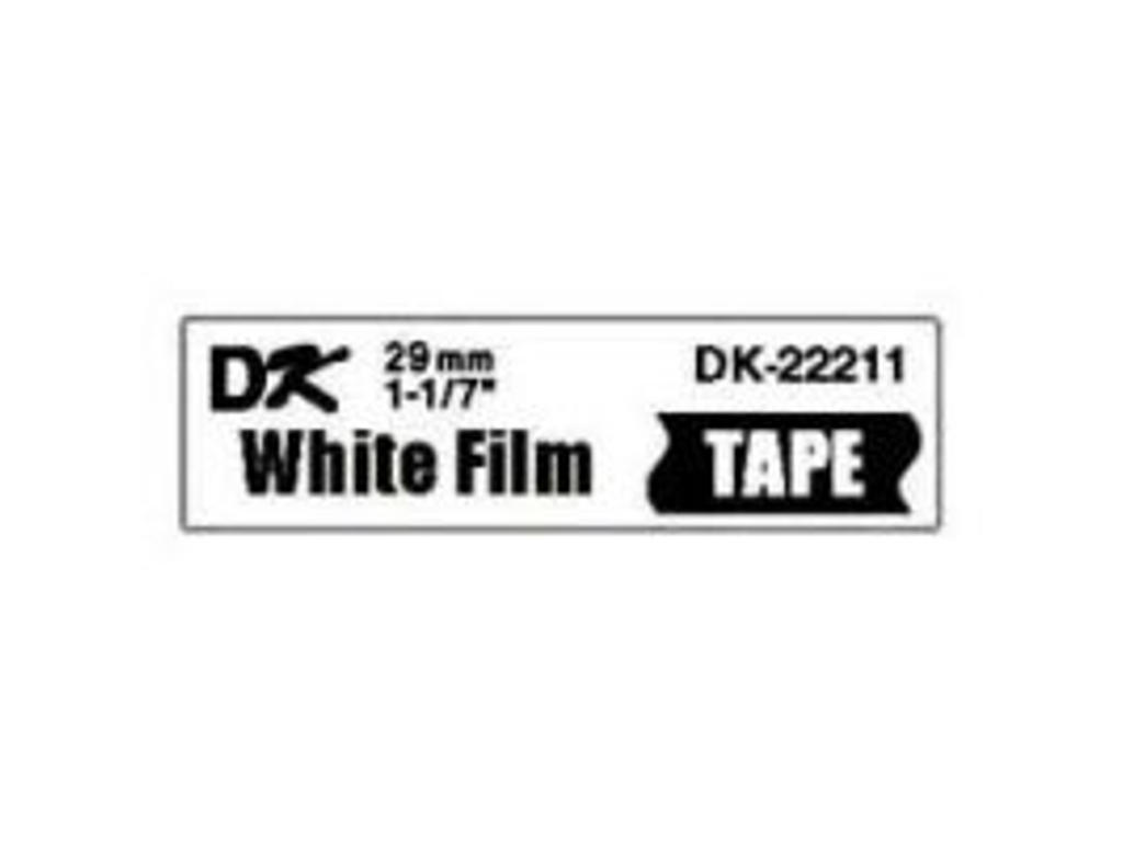 Label Brother DK22211 29mm x 15,24 meter hvid film