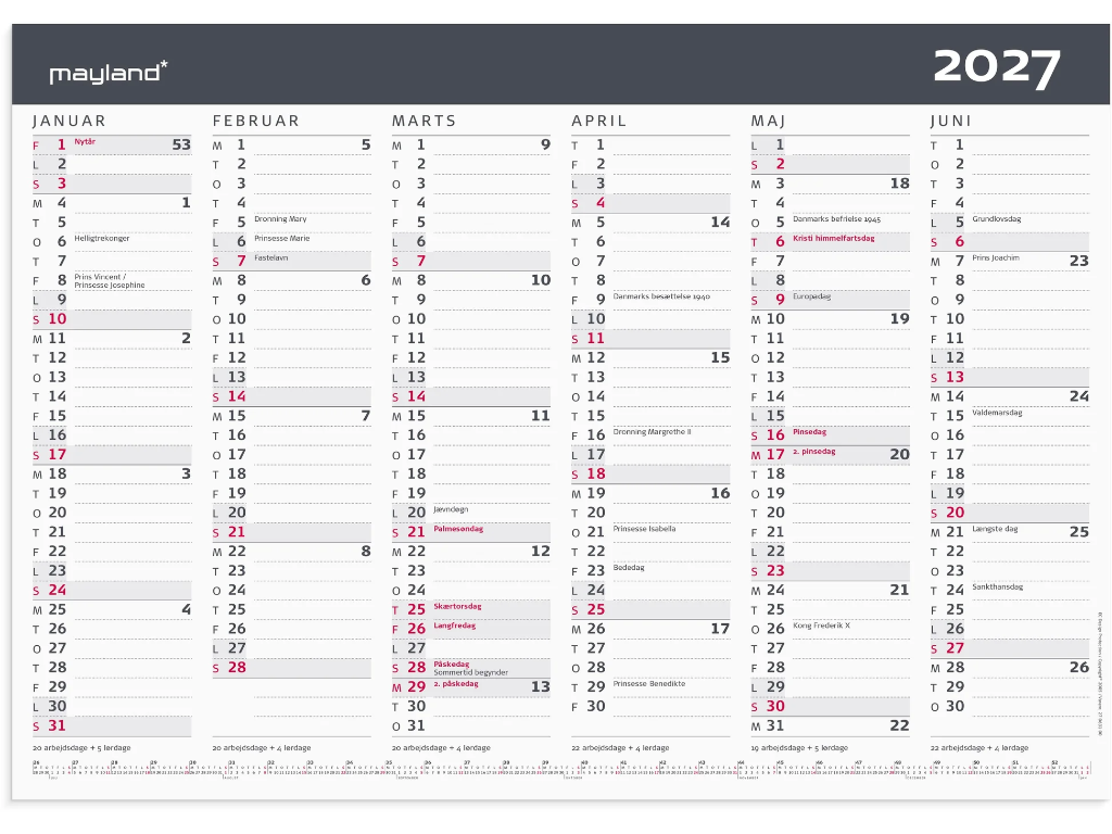 Kontorkalender Moderne A3 2027