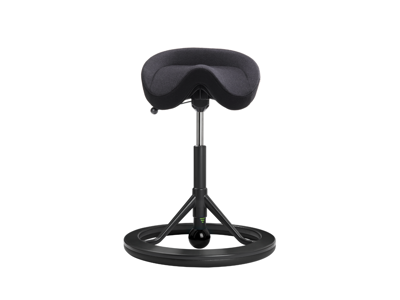 Ergonomisk kontorstol | Sadelstol | Backapp 2,0 | Sort uld/Sort stel