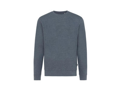 Iqoniq Denali Crew neck i ufarvet genanvendt bomuld, heather navy