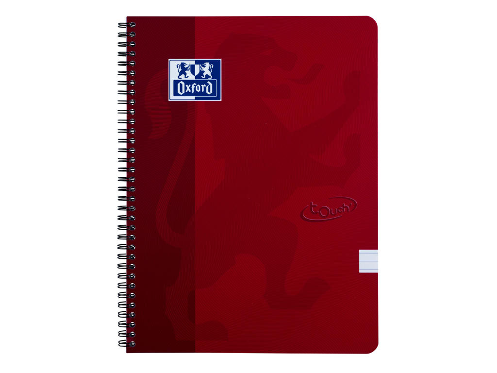 Notesbog Oxford Touch A4+ 90gr. lin rød