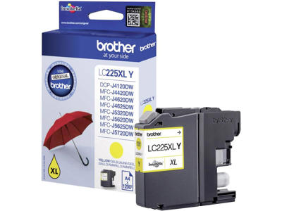 Brother blæk LC225XLY gul, 1200 sider