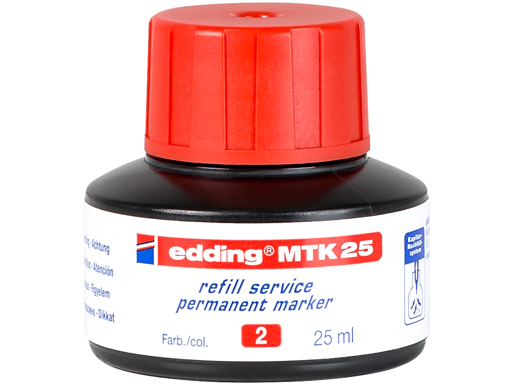 Refill Edding ink permanent 25 ml rød