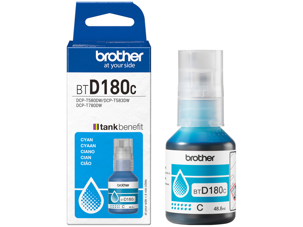 Brother blæk BTD180C cyan, 5000 sider