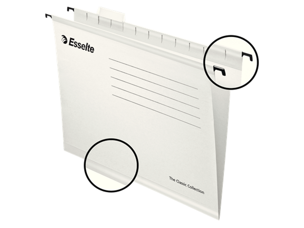 Hængemappe Esselte standard A4 hvid 25 stk