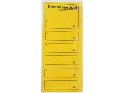 Stemmesedler 100 stk. gul