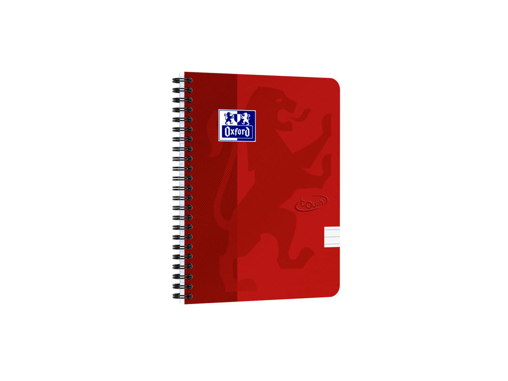 Notesbog Oxford Touch A5+ 90gr. lin rød 