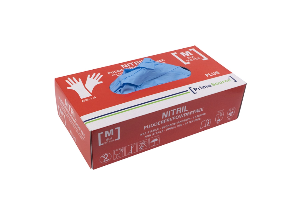 Nitrilhandske pudderfri Plus M blå 100 stk
