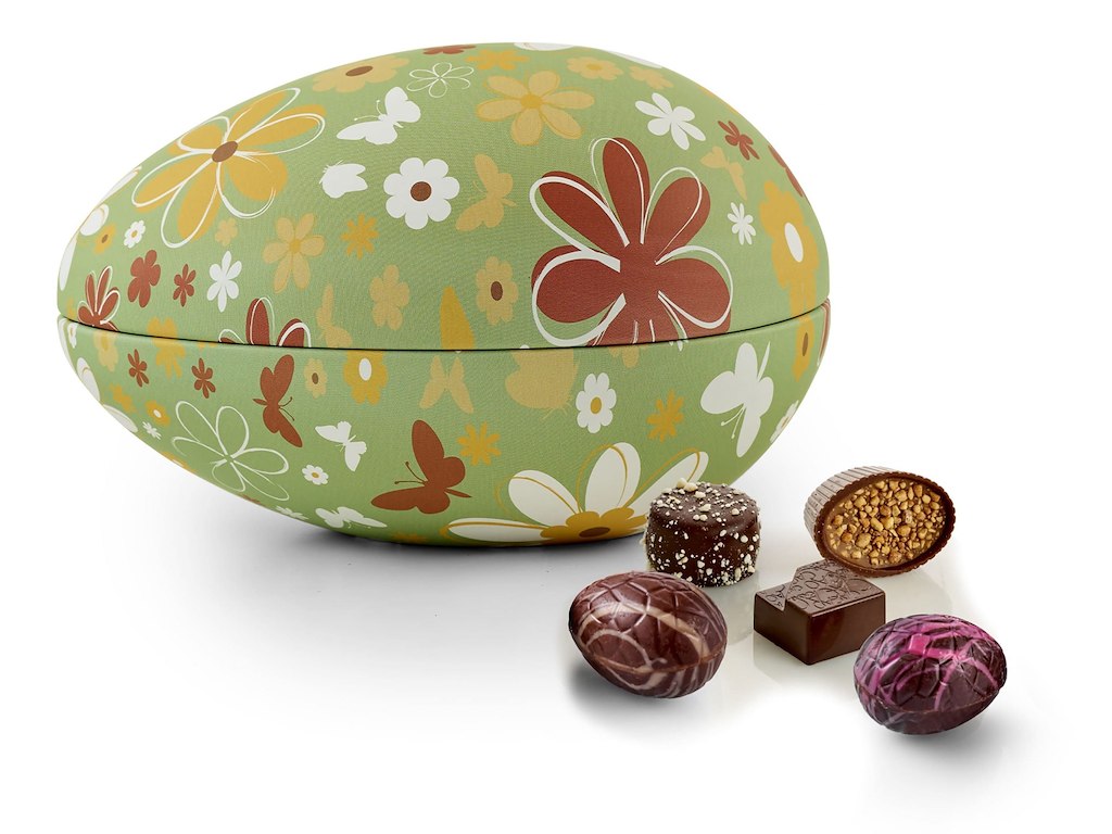 Butterflies & Flowers metalæg | Luksus chokolade & luksusæg 250g.