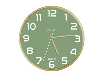 Vægur Unilux Baltic træ/lys grøn Ø31,5cm 