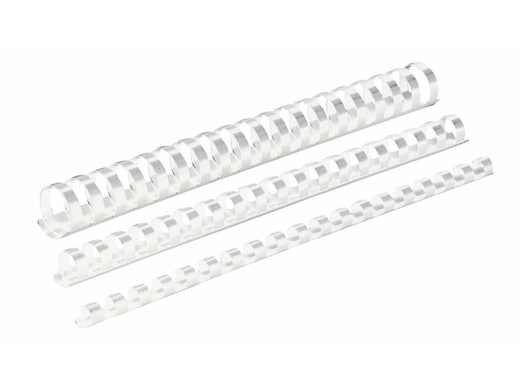 Spiralrygge 16 mm 21 ringe hvid 100 stk A4