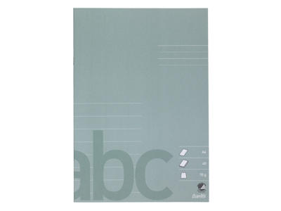 Skolehæfte A4 8 linjer støv grøn