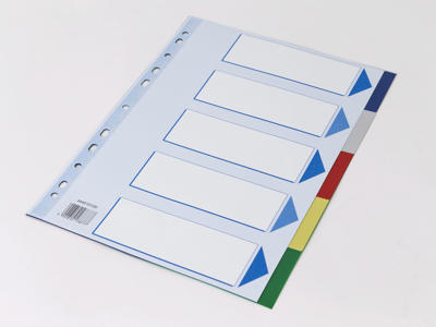 Faneblade A4 Qline 5 delt farvet plast