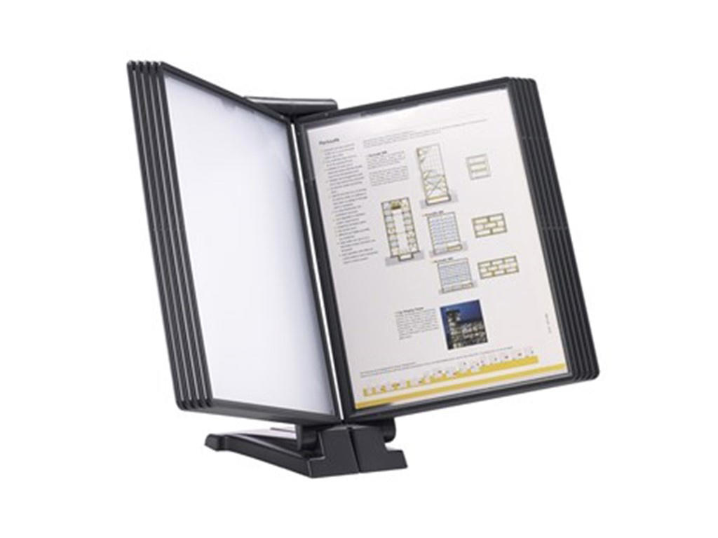 Registersystem QuickFind bord/væg A4 antracitgrå t/10 lommer