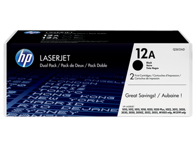 HP 12A toner Q2612AD 2x sort, 4000 sider