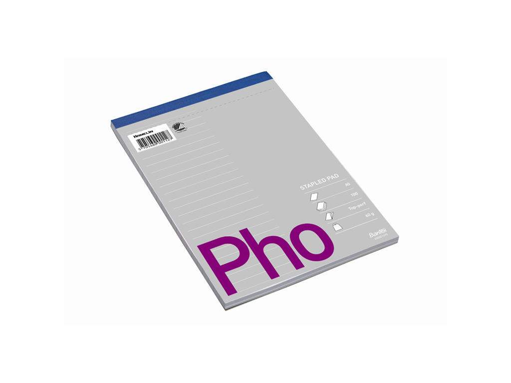 Telefonblok A5 linjeret med stub