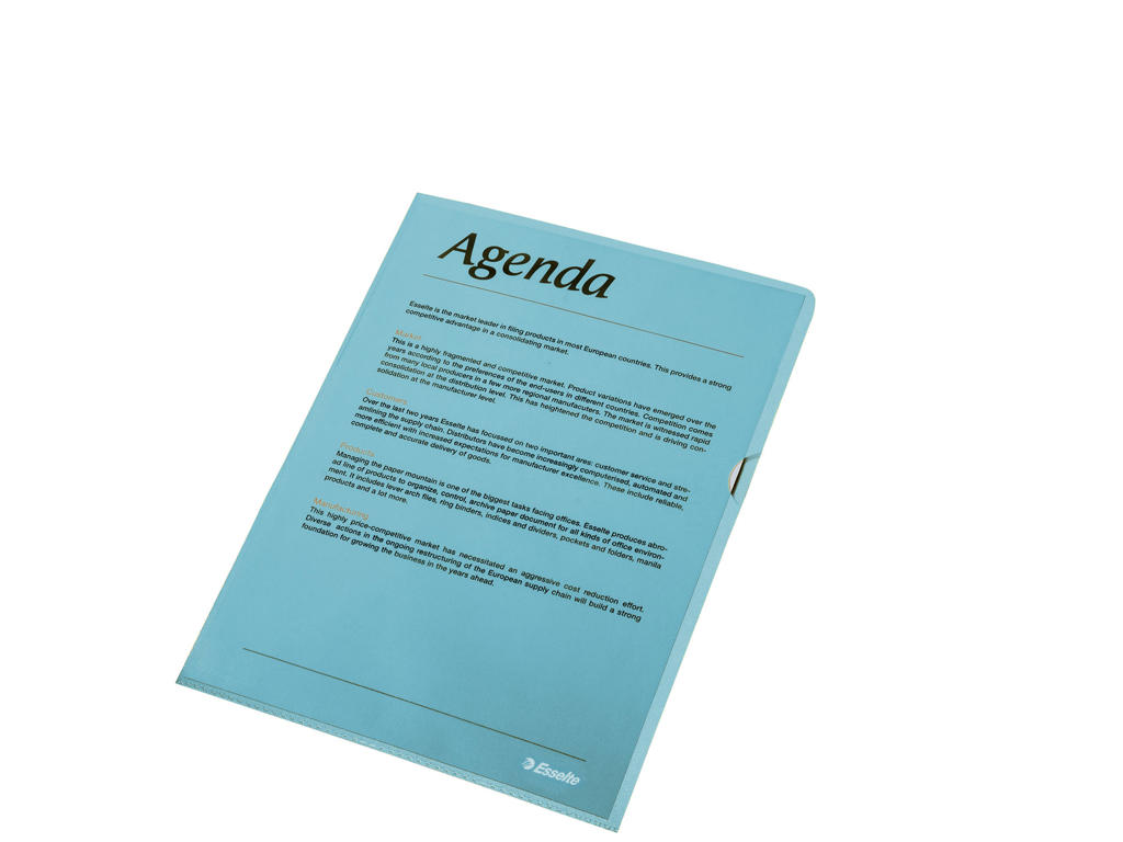 Plastomslag A4 0,115 blå 100 stk Esselte