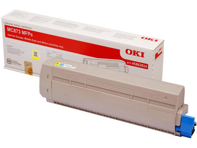 OKI toner MC873 gul 10K, 10000 sider