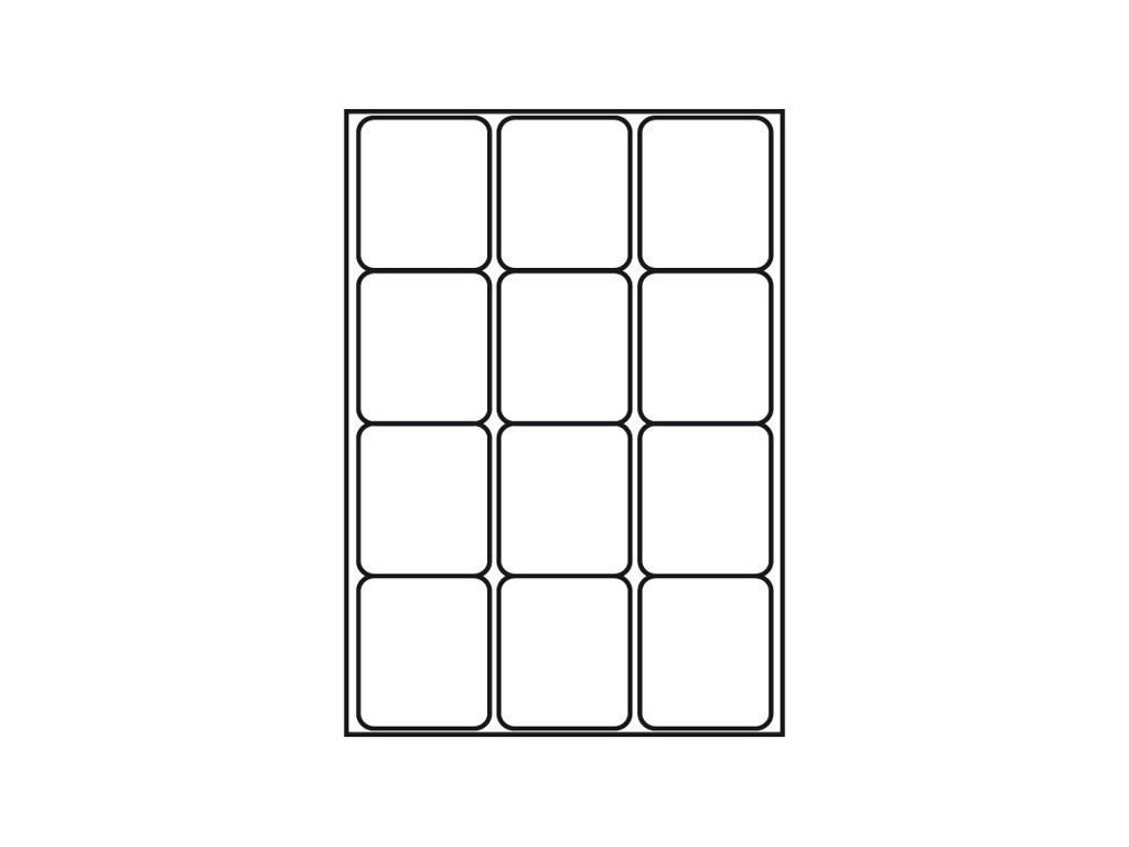 Etiket 63,5x72mm BNT 12 Stk/ark 100 ark