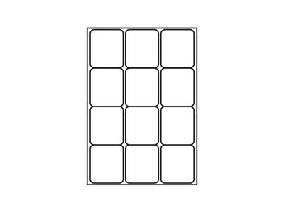 Etiket 63,5x72mm BNT 12 stk/ark 100 ark